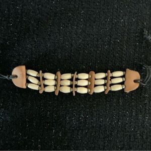 Beaded Tan and Cream Bracelet